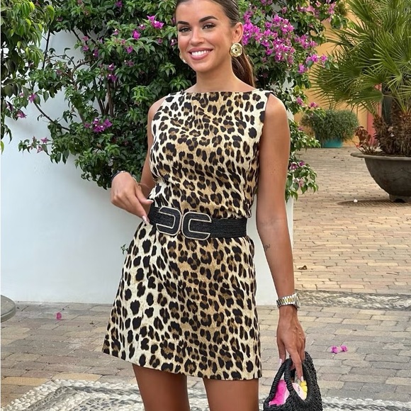 NWT ZARA ANIMAL PRINT DRESS ZW COLLECTION 3201/140 LEOPARD WOMEN LARGE - Picture 3 of 14